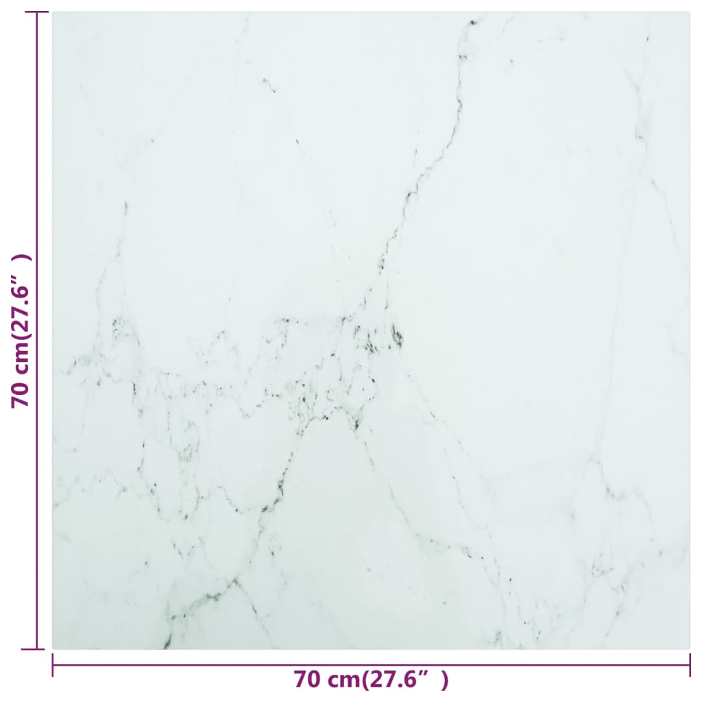 Tischplatte aus gehärtetem Glas quadratisch 700x700 mm