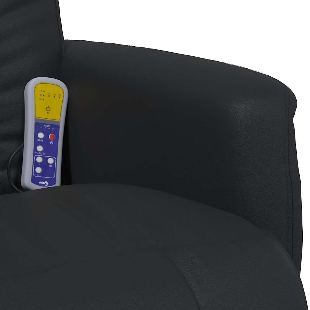 Massagesessel mit Fußteil Creme Kunstleder