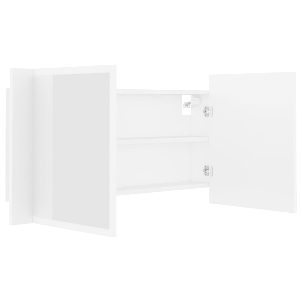 LED-Bad-Spiegelschrank Grau 90x12x45 cm Acryl
