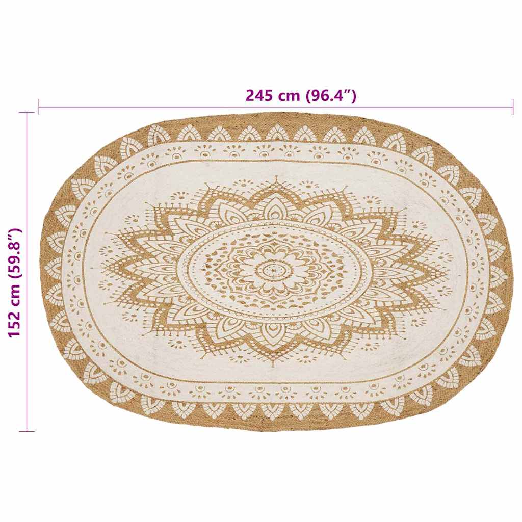 Bereichsteppiche Floral Natur mit weißem Druck 100 x 152 cm
