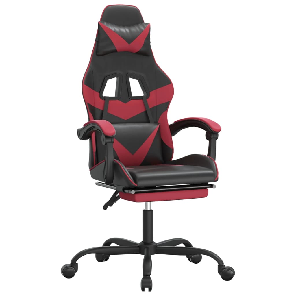 Gaming-Stuhl Drehbar Schwarz und Rot Kunstleder