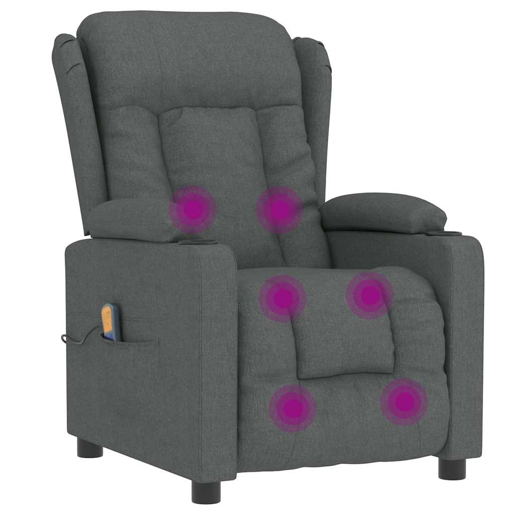 Massagesessel Hellgrau Stoff
