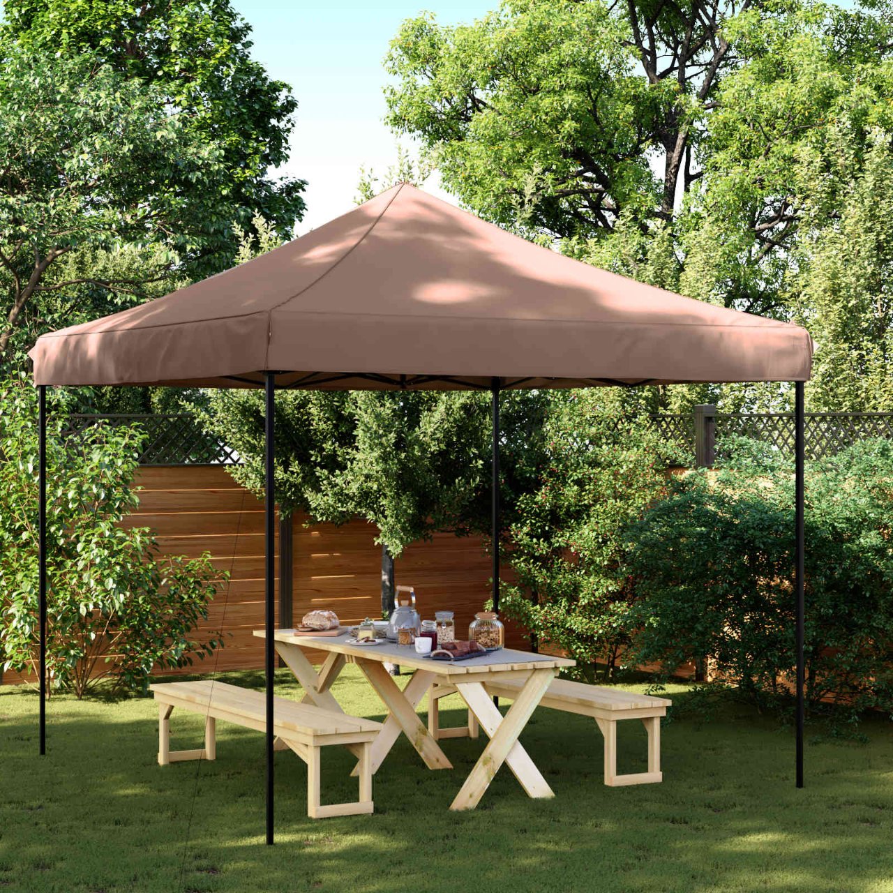 Partyzelt Faltbar Pop-Up Schwarz 292x292x315 cm