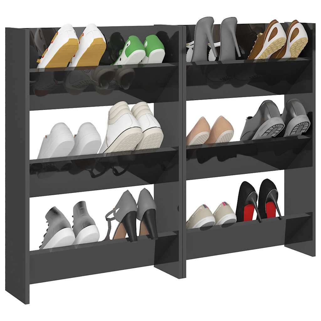 Wand-Schuhschränke 4 Stk. Weiß 60x18x60 cm Holzwerkstoff