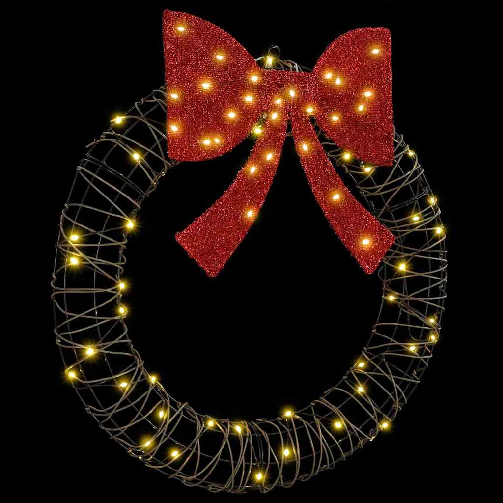 Kranz mit 60 LEDs Warmweiß 76 x 76 x 8 cm PET