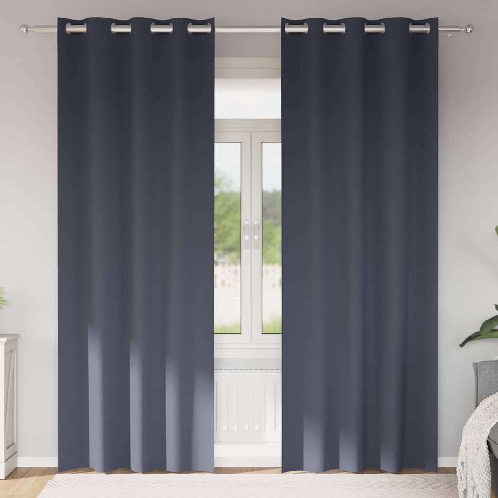 Verdunkelungs-Vorhänge mit Ringen 2 pcs Beige 140 x 140 cm