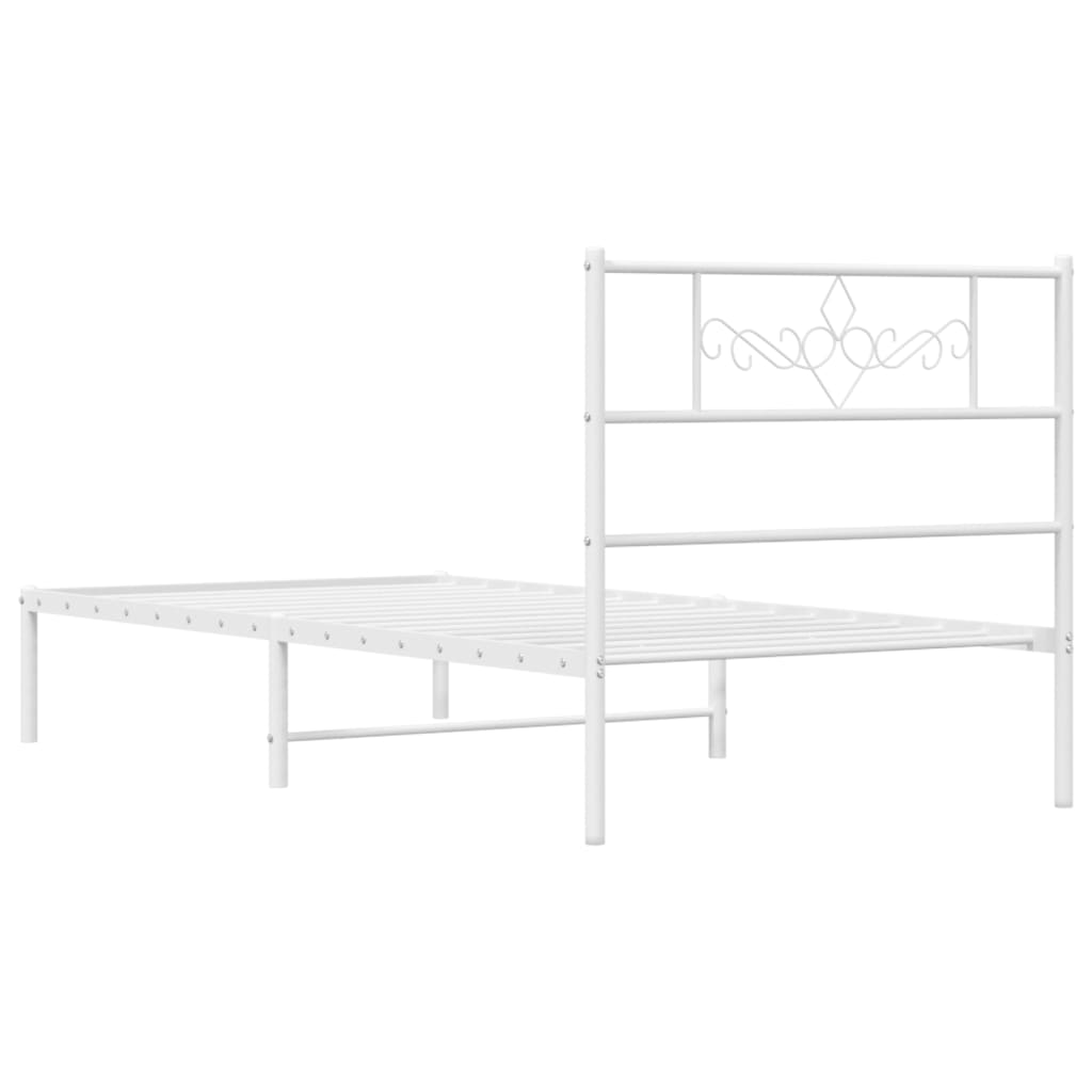 Bettgestell mit Kopfteil Metall Schwarz 100x190 cm