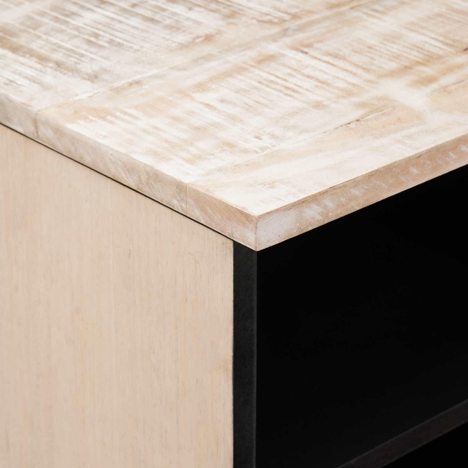 TV-Schränk mit Regal Braun 80 x 33,5 x 46 cm Massivholz Mango