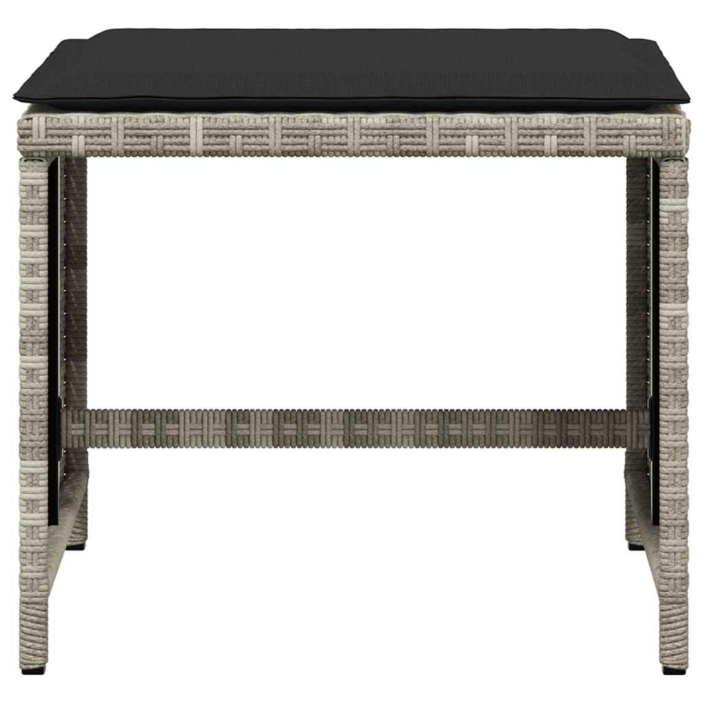 Gartenhocker mit Kissen 4 Stk. Schwarz 41x41x36 cm Poly Rattan