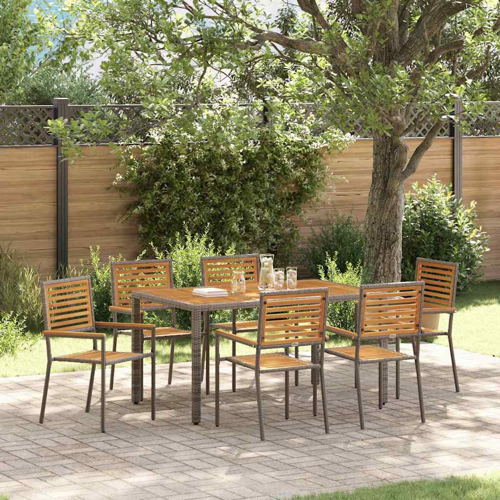 Garten Essgruppe 3 pcs Schwarz und Braun Poly-Rattan