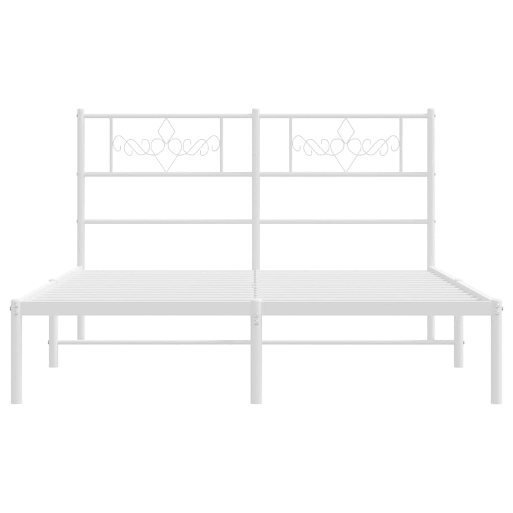 Bettgestell mit Kopfteil Metall Schwarz 100x190 cm