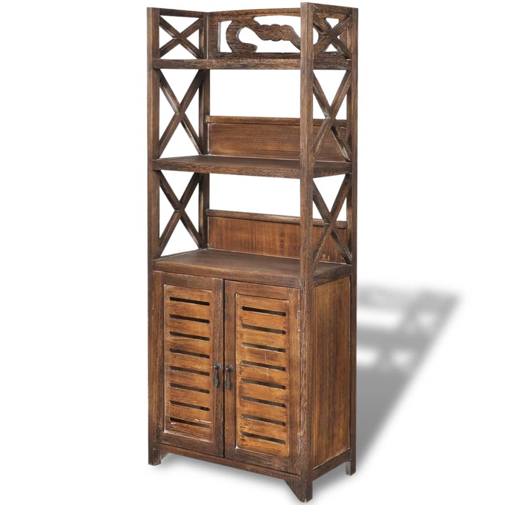 Badezimmerschrank Albuquerque Holz Weiß 46x24x117,5 cm