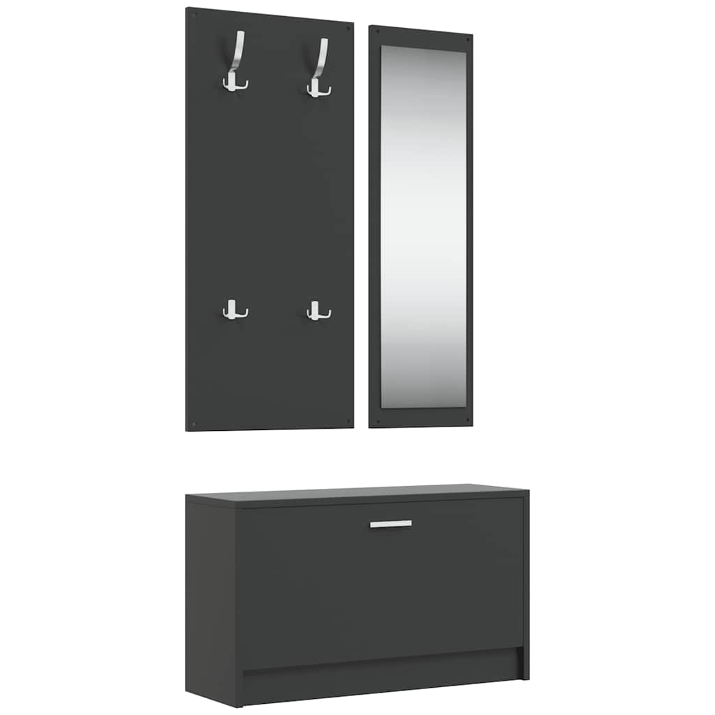 Garderoben Flur 3-in-1 Schuhschrank Schuhkipper Spiegel