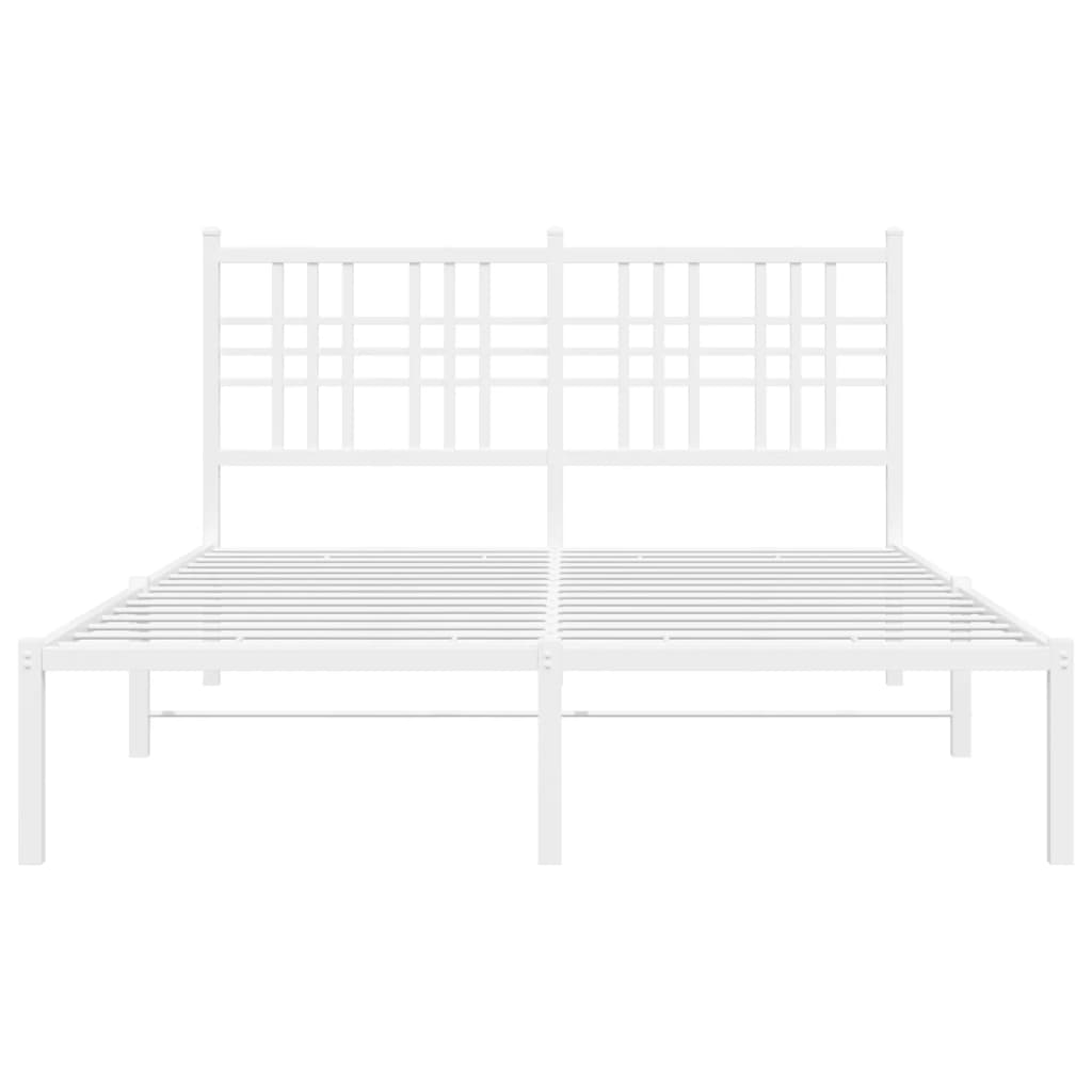 Bettgestell mit Kopf- und Fußteil Metall Schwarz 90x200 cm
