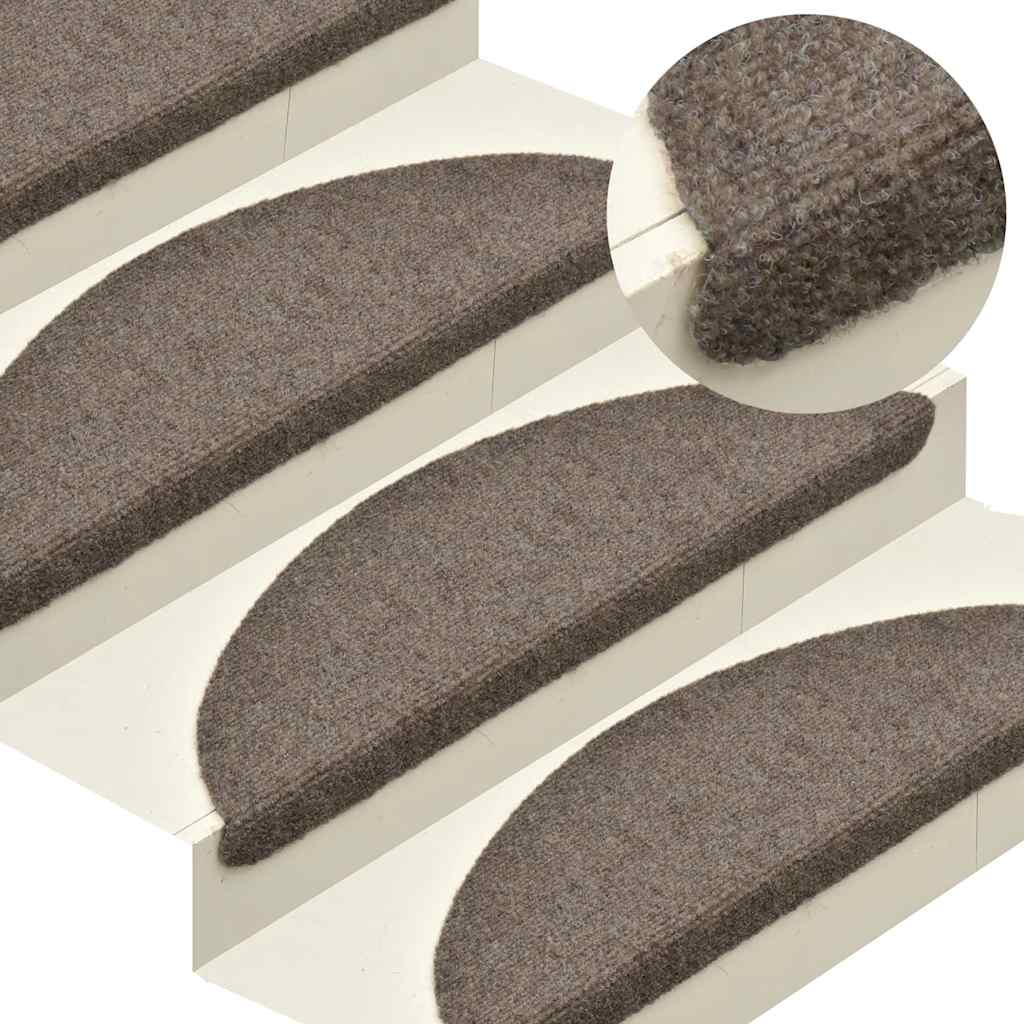 Stufenmatten Selbstklebend 15 Stk. 56x17x3 cm Hellbraun Halbrund