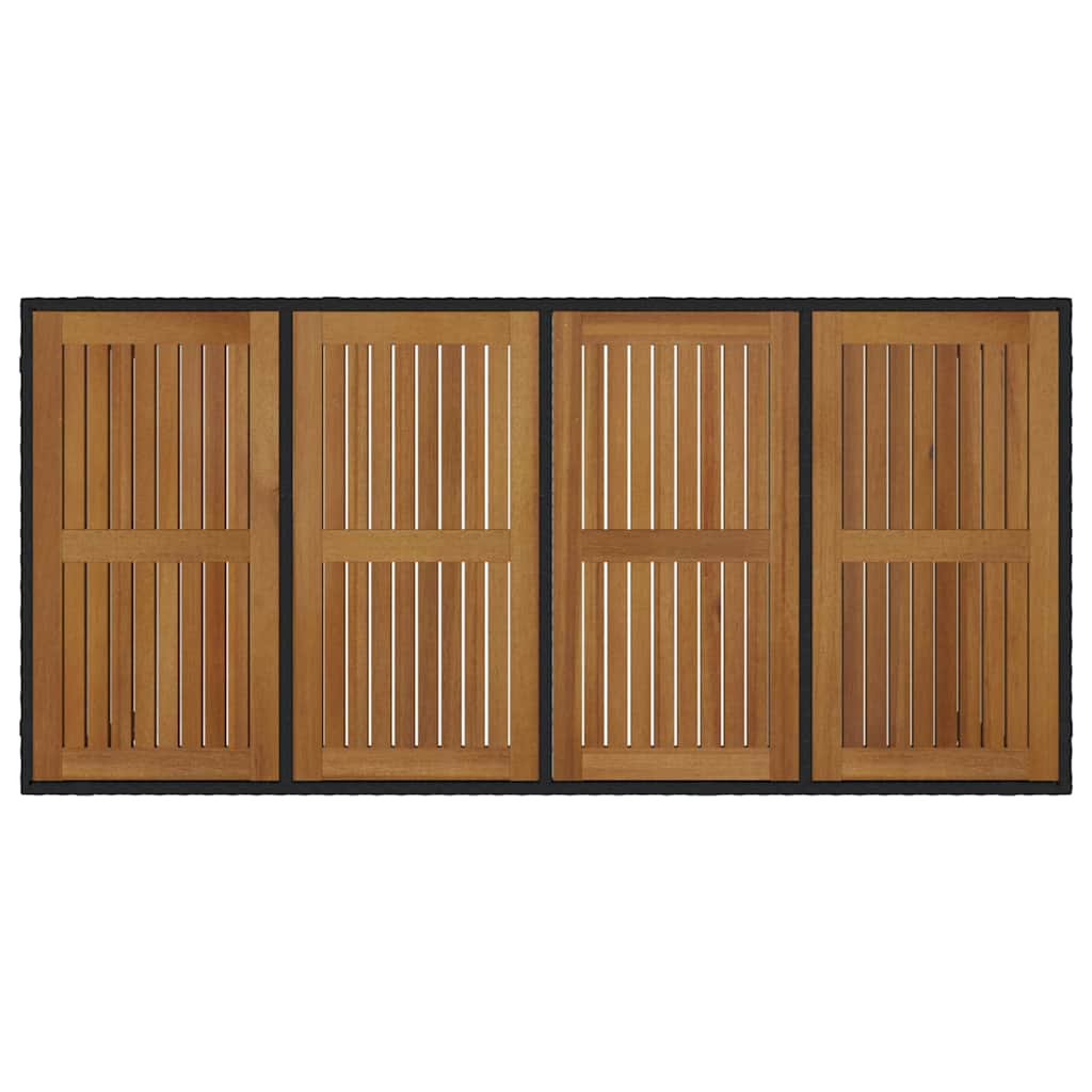 Garten Essgruppe 3 pcs Schwarz Poly-Rattan