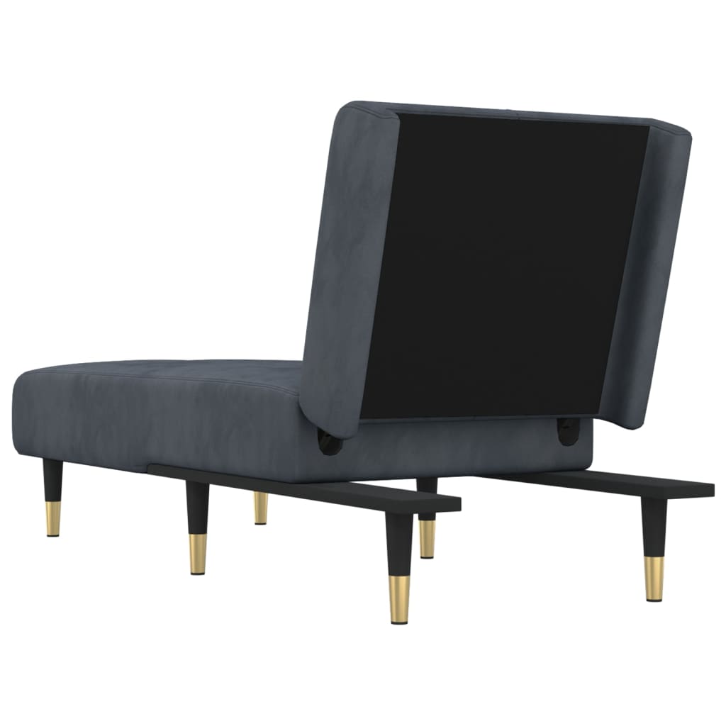 Chaiselongue Hellgrau Samt