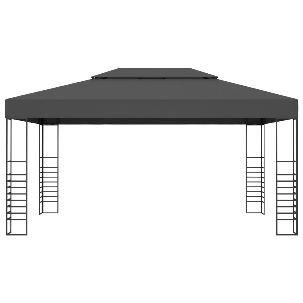 Pavillon mit LED-Lichterkette 4x3x2,7 m Weiß