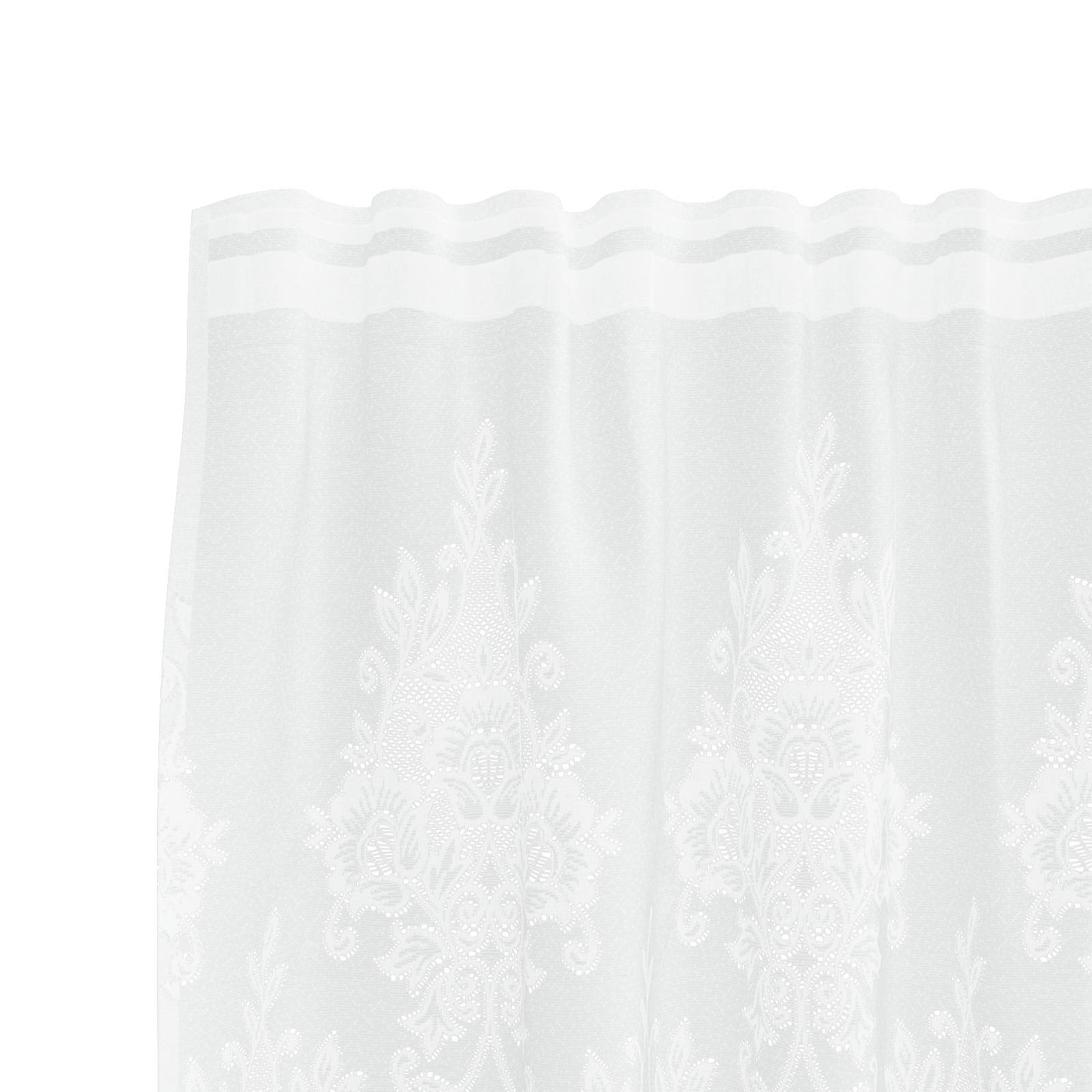 Spitzenvorhang mit Vorhängen Floral Weiß 80 x 150 cm Polyester