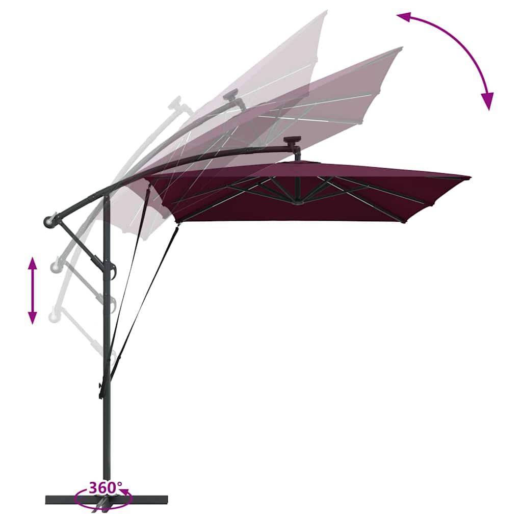 Sonnenschirm Sand 294 x 200 x 270 cm Polyester und Aluminium