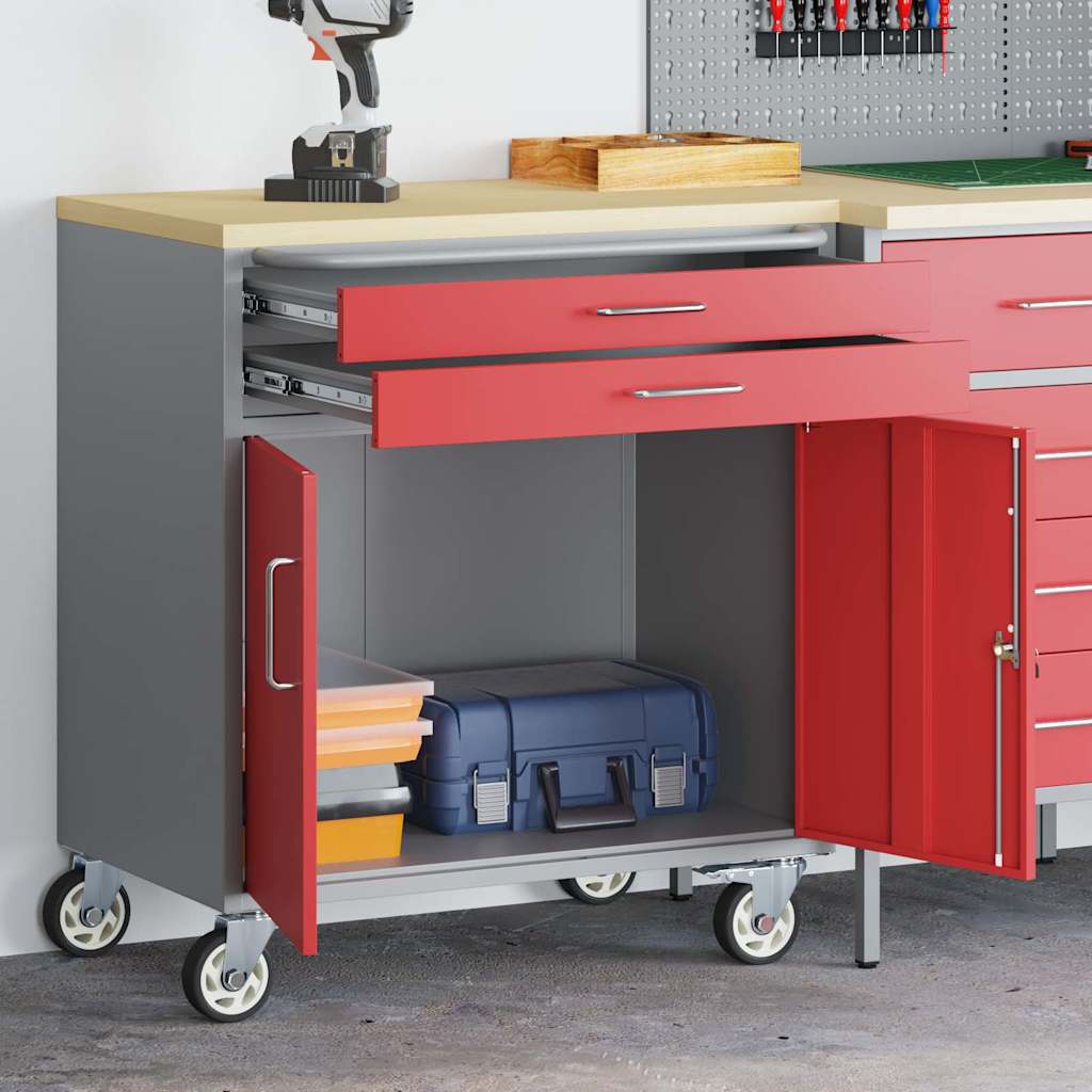 Trolley Rolling Workbench Schwarz und Grau 75 x 45 x 85 cm