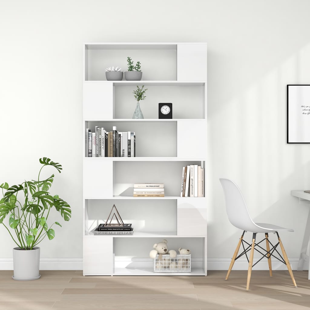 Bücherregal Raumteiler Weiß 100x24x188 cm
