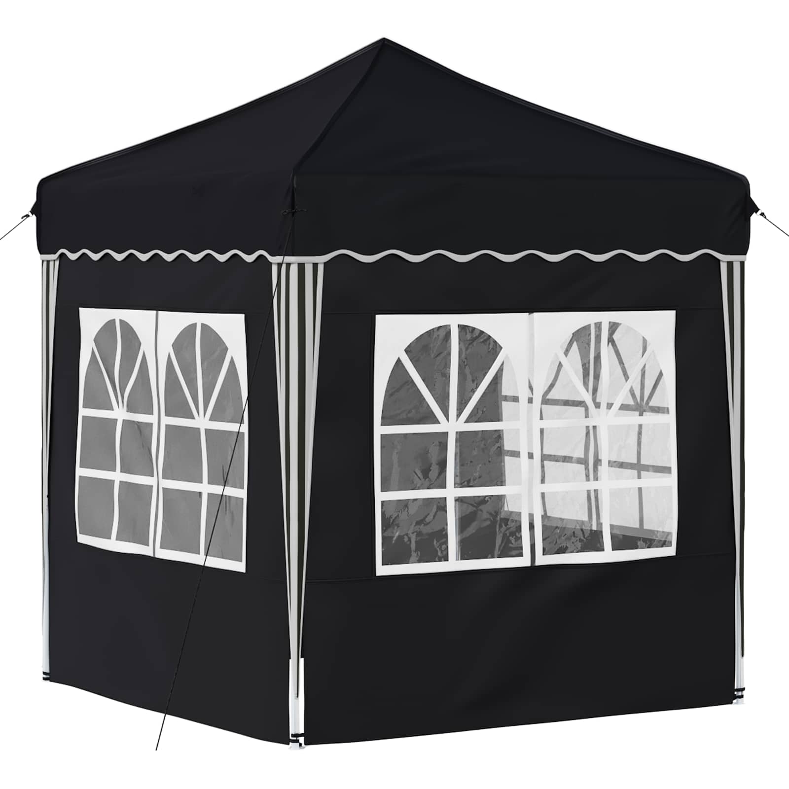Pop-up Partyzelt 195 x 195 x 245 cm Creme Oxford-Stoff