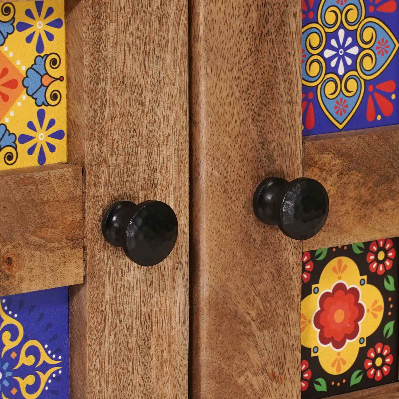 Highboard mit Tür Walnuss 60 x 33,5 x 100 cm Massivholz Mango