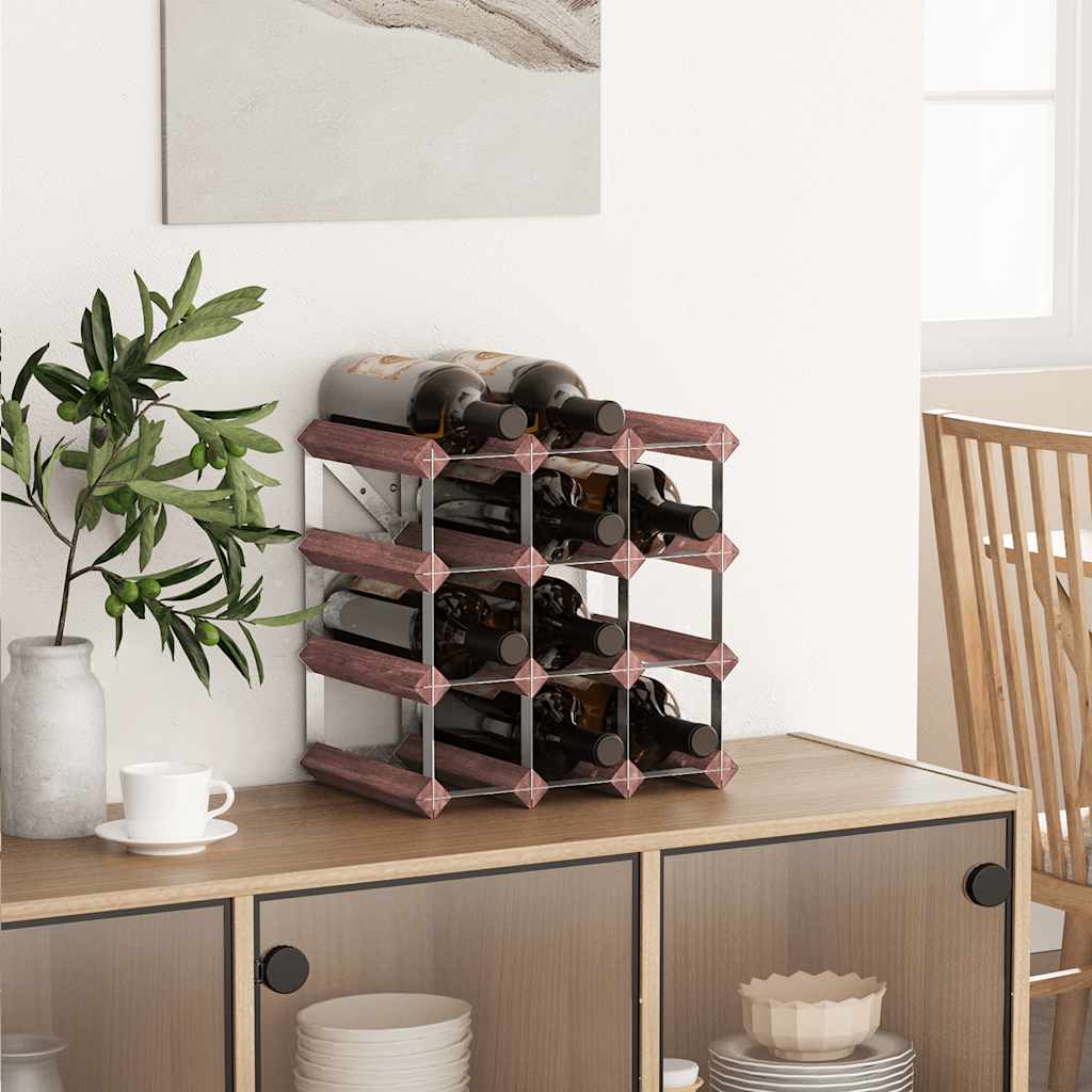 Weinregal für 42 Flaschen Braun Massivholz Kiefer