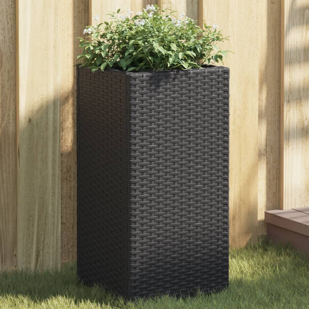 Pflanzkübel 2 Stk. Schwarz 40x40x80 cm Poly Rattan