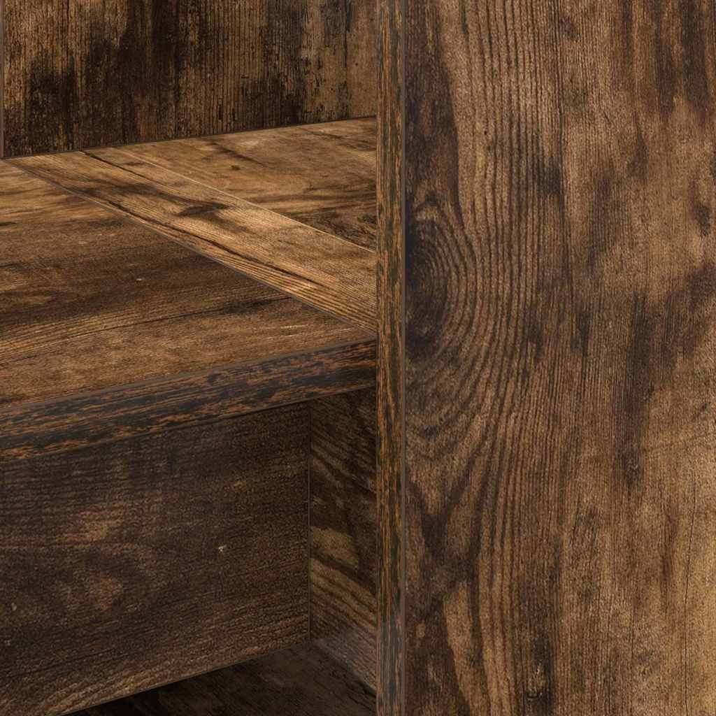 Schreibtisch mit Regal Schwarz Eichen-Optik 122 x 67 x 145 cm