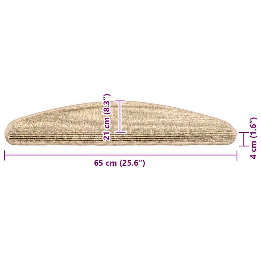 Stufenmatten 15 Stk. 56x17x3 cm Beige und Grau Halbrund