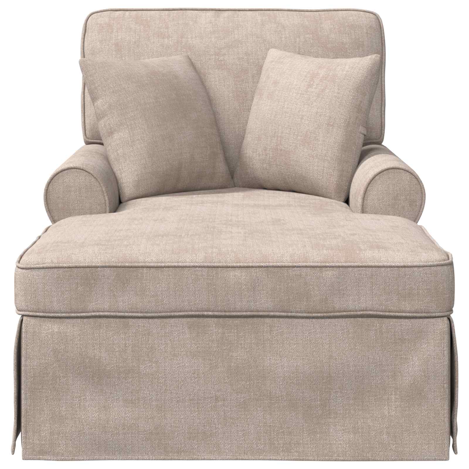 Chaise Lounge mit Rock mit Kissen Creme 157 x 91 x 91 cm ARES
