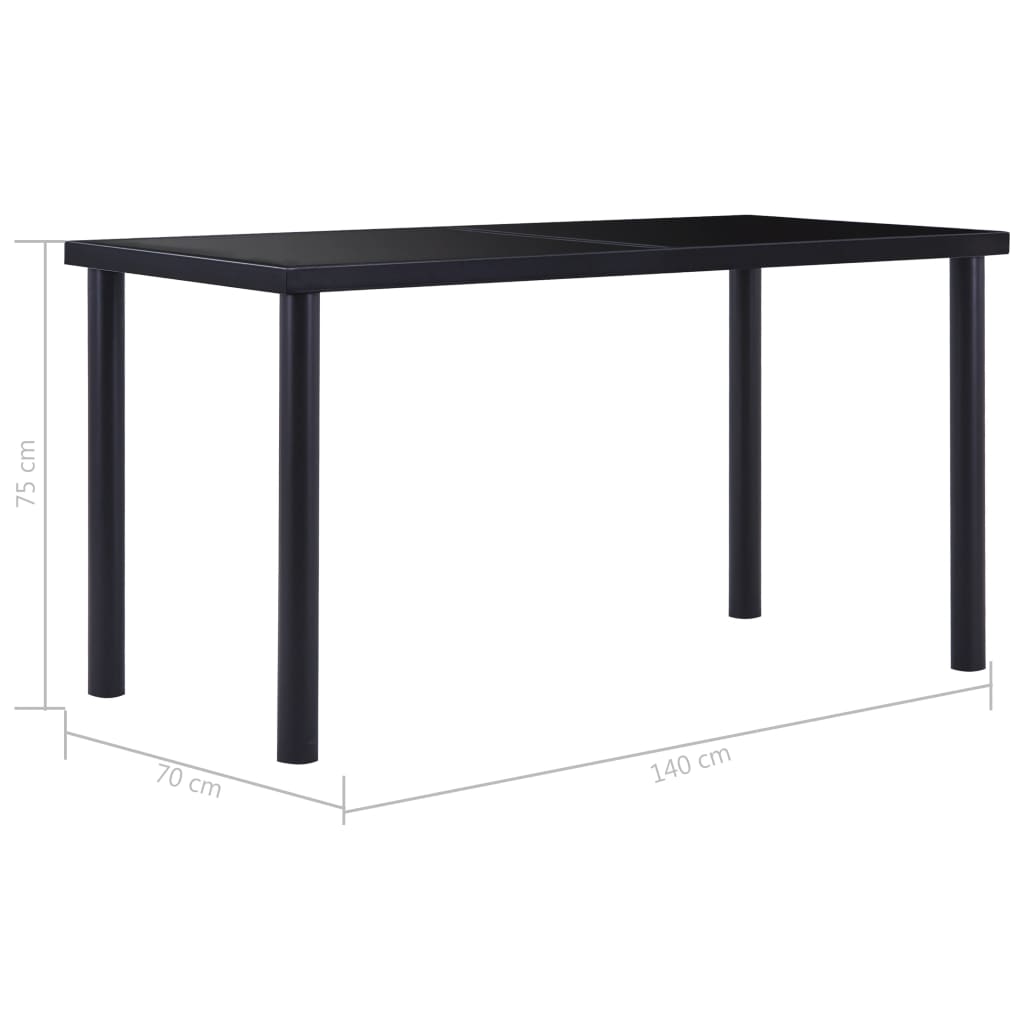 Esstisch Schwarz 120 x 60 x 75 cm Hartglas