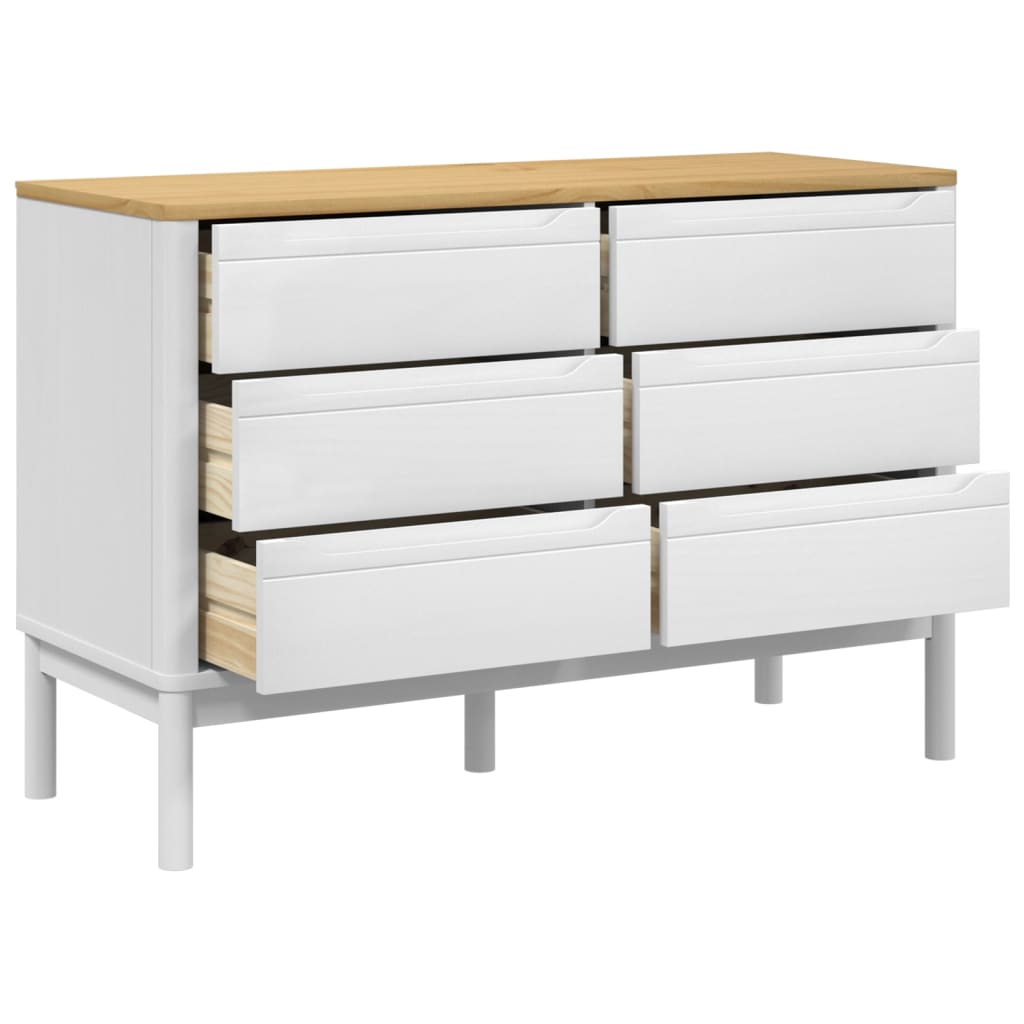 Kommode FLORO Wachsbraun Massivholz Kiefer