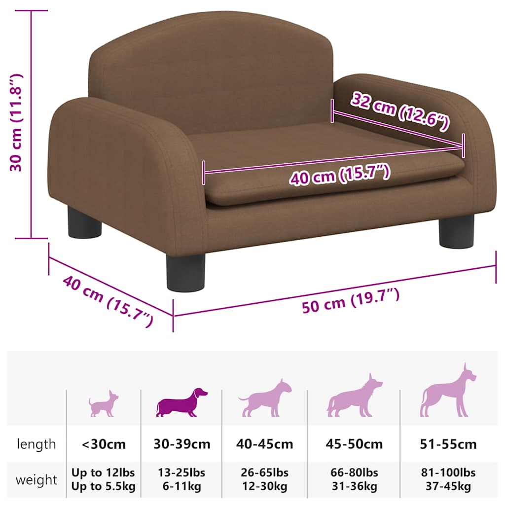 Hundebett Dunkelgrau 70x45x30 cm Stoff
