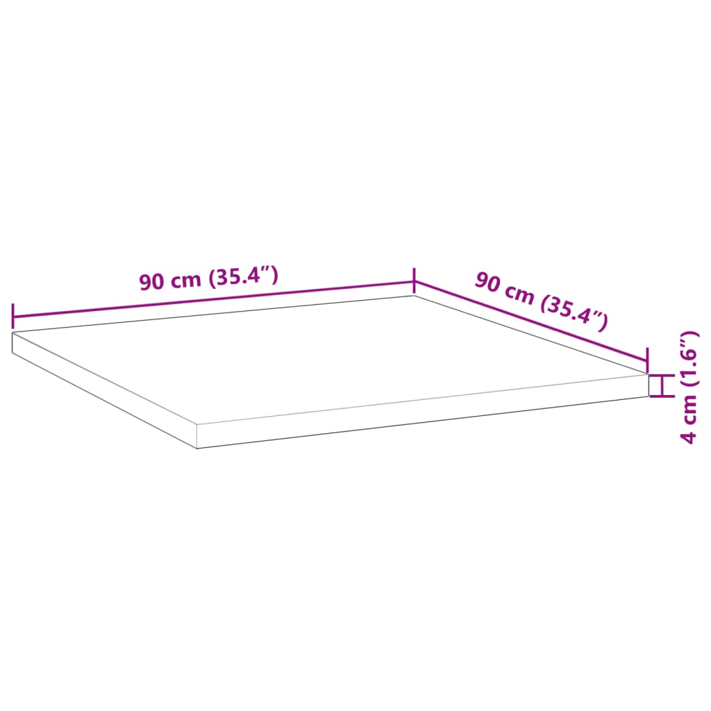 Tischplatte Rund Ø40x2 cm Massivholz Akazie