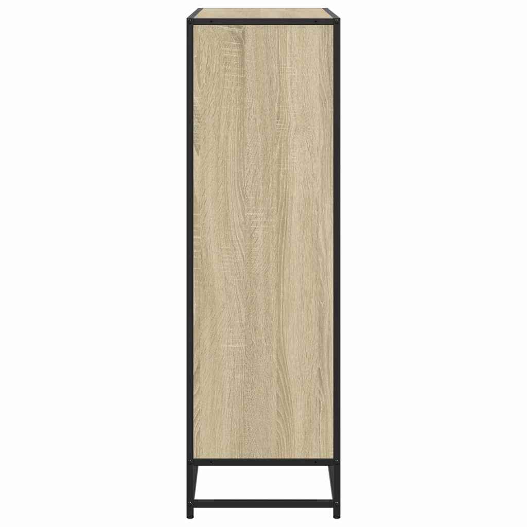 Bücherregal Schwarz 97,5x33x107,5 cm Holzwerkstoff und Metall