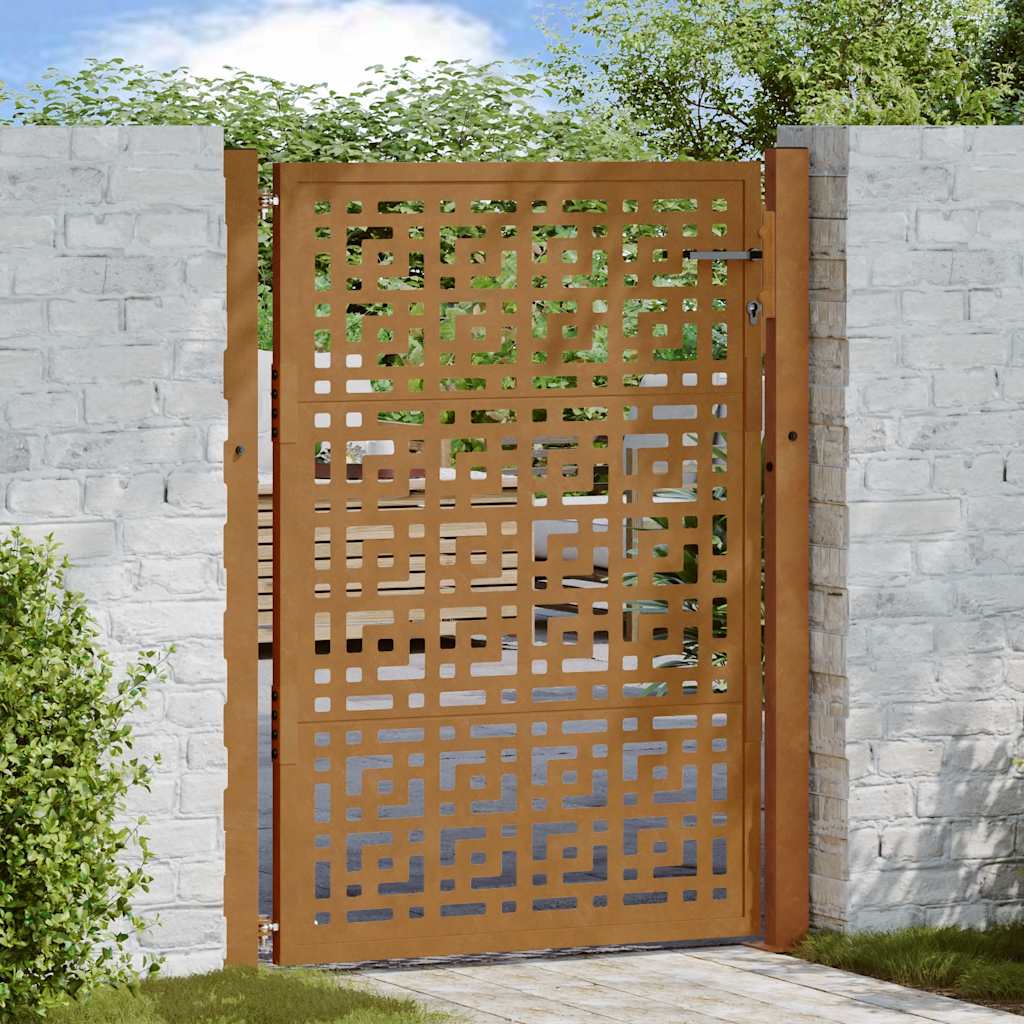 Gartentor Schwarz 100x100 cm Stahl Lichtdesign
