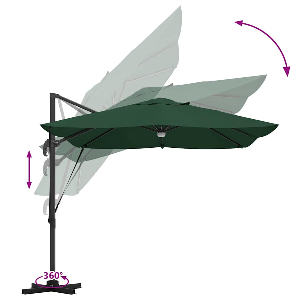 Sonnenschirm Sand 351 x 250 x 253 cm Polyester und Aluminium