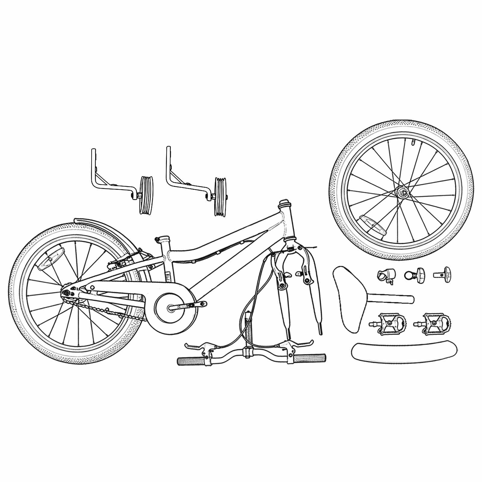 Kinderfahrrad 12 Zoll für 2-4 Jahre alt Himmelblau