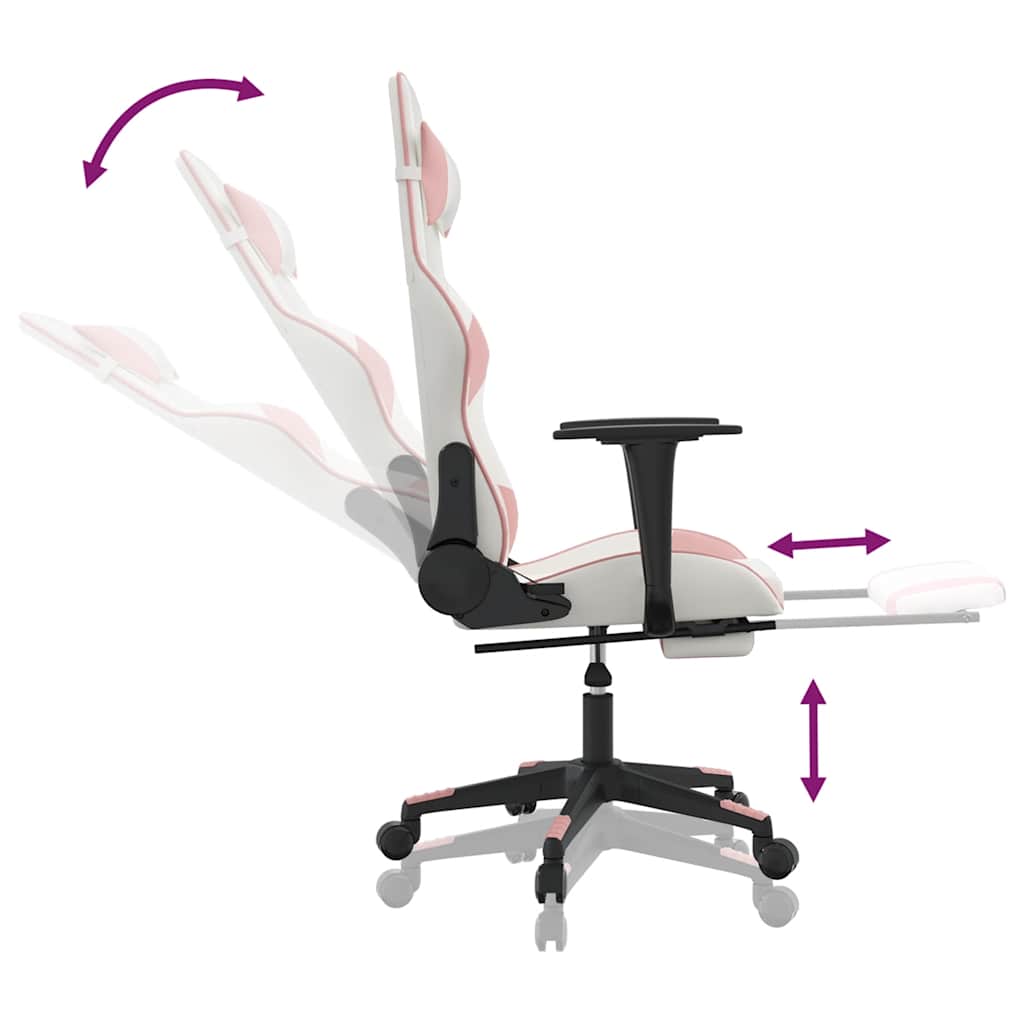 Gaming-Stuhl mit Massagefunktion Schwarz und Blau Kunstleder