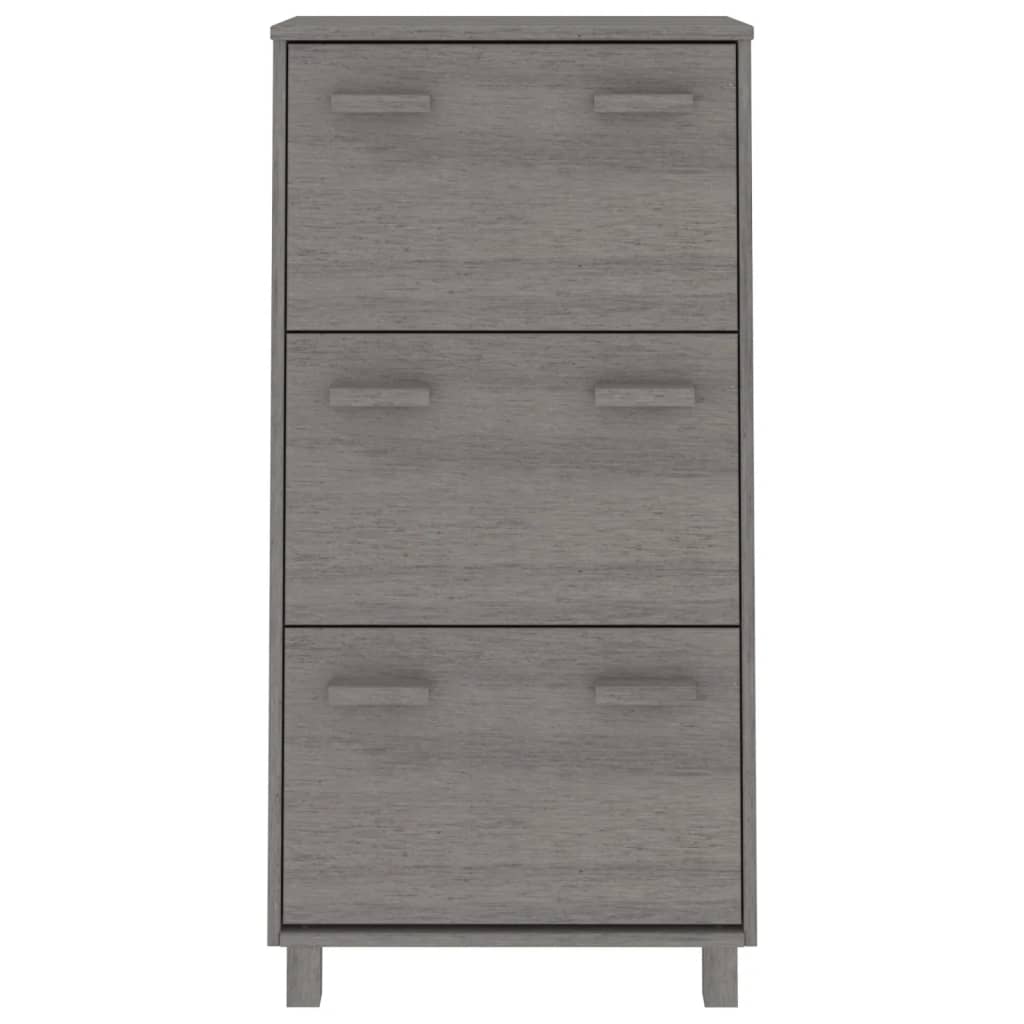 Schuhschrank HAMAR Honigbraun 59,5x35x117 cm Massivholz Kiefer
