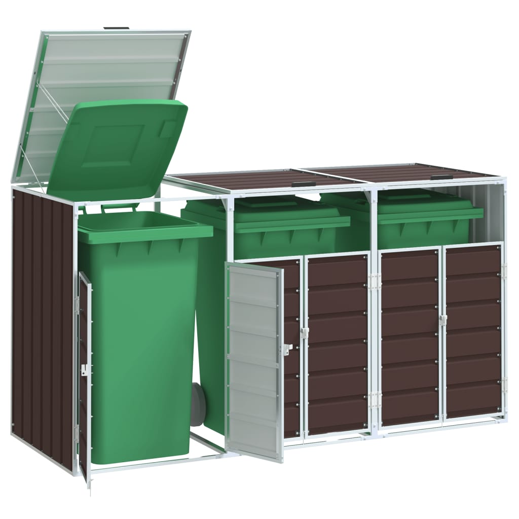 Mülltonnenbox für 1 Tonne Grün 72x81x115 cm Stahl
