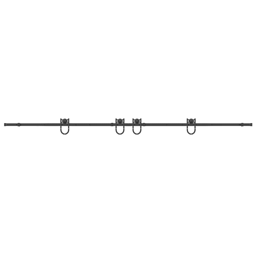 Schiebetürbeschlag-Set 366 cm Stahl Schwarz