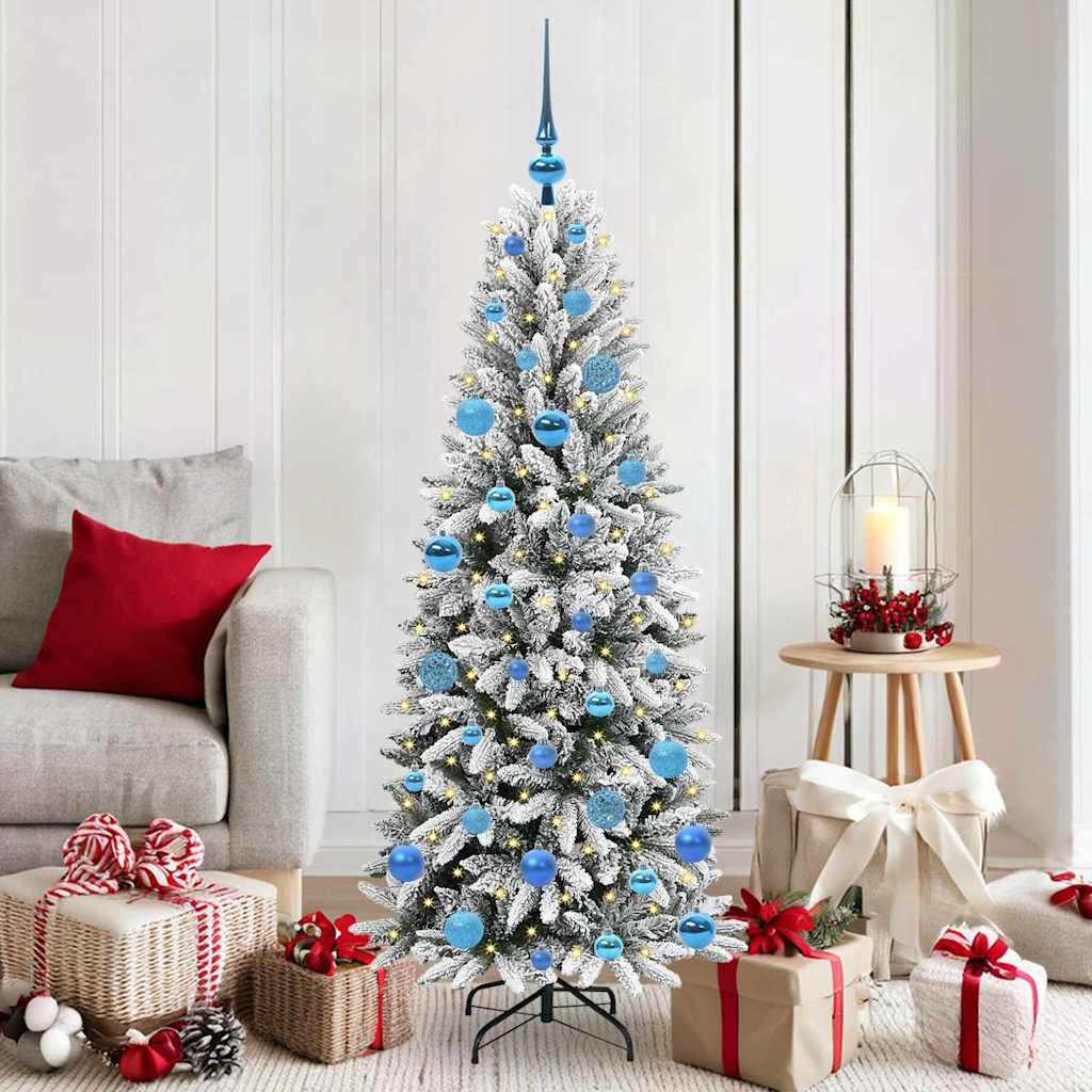 Künstlicher Weihnachtsbaum mit 150 LEDs mit Ständer Weiß 120 cm