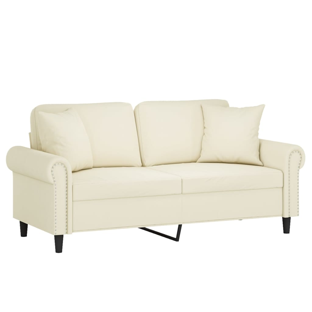 2-Sitzer-Sofa mit Zierkissen Dunkelgrün 120 cm Samt