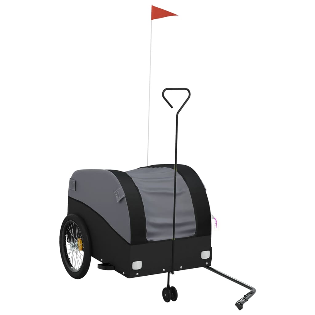 Fahrradanhänger Schwarz und Orange 30 kg Eisen