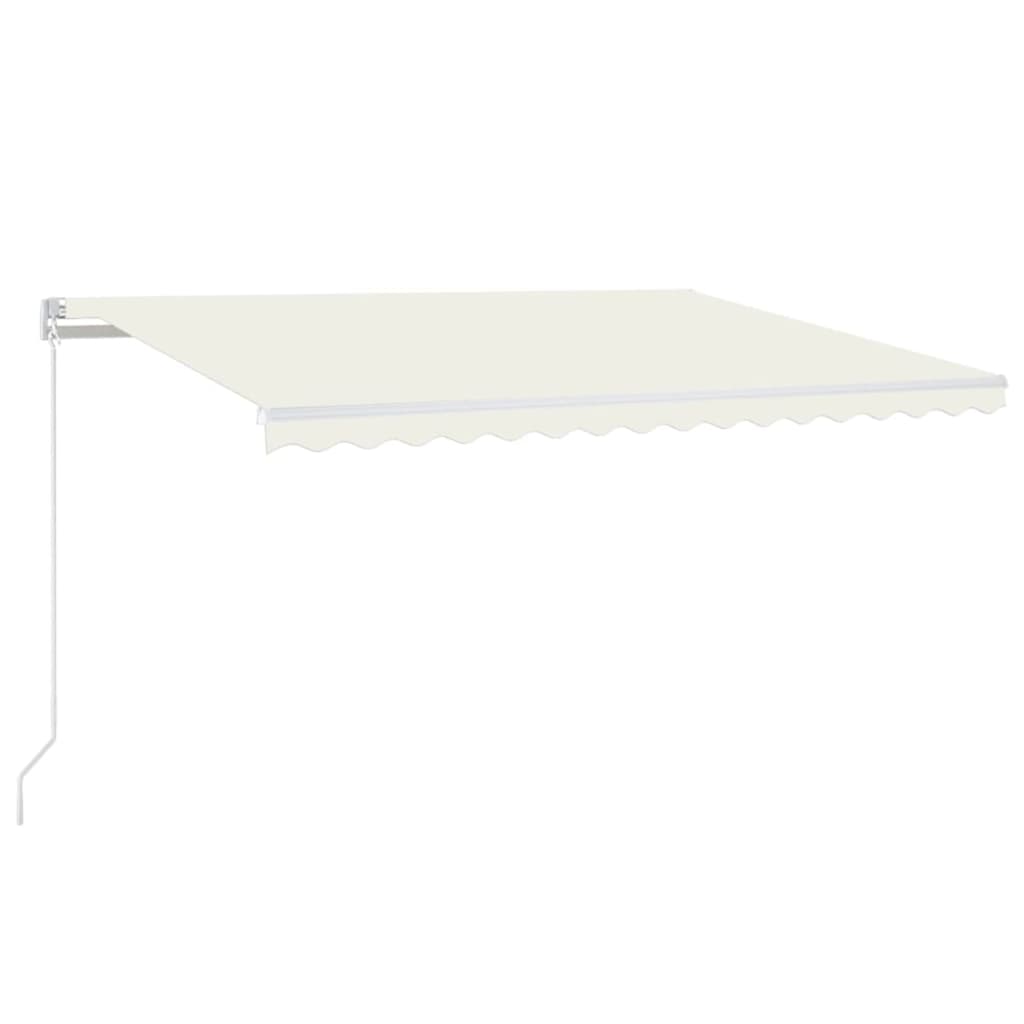 Markise Manuell Einziehbar mit LED 300x250 cm Blau und Weiß
