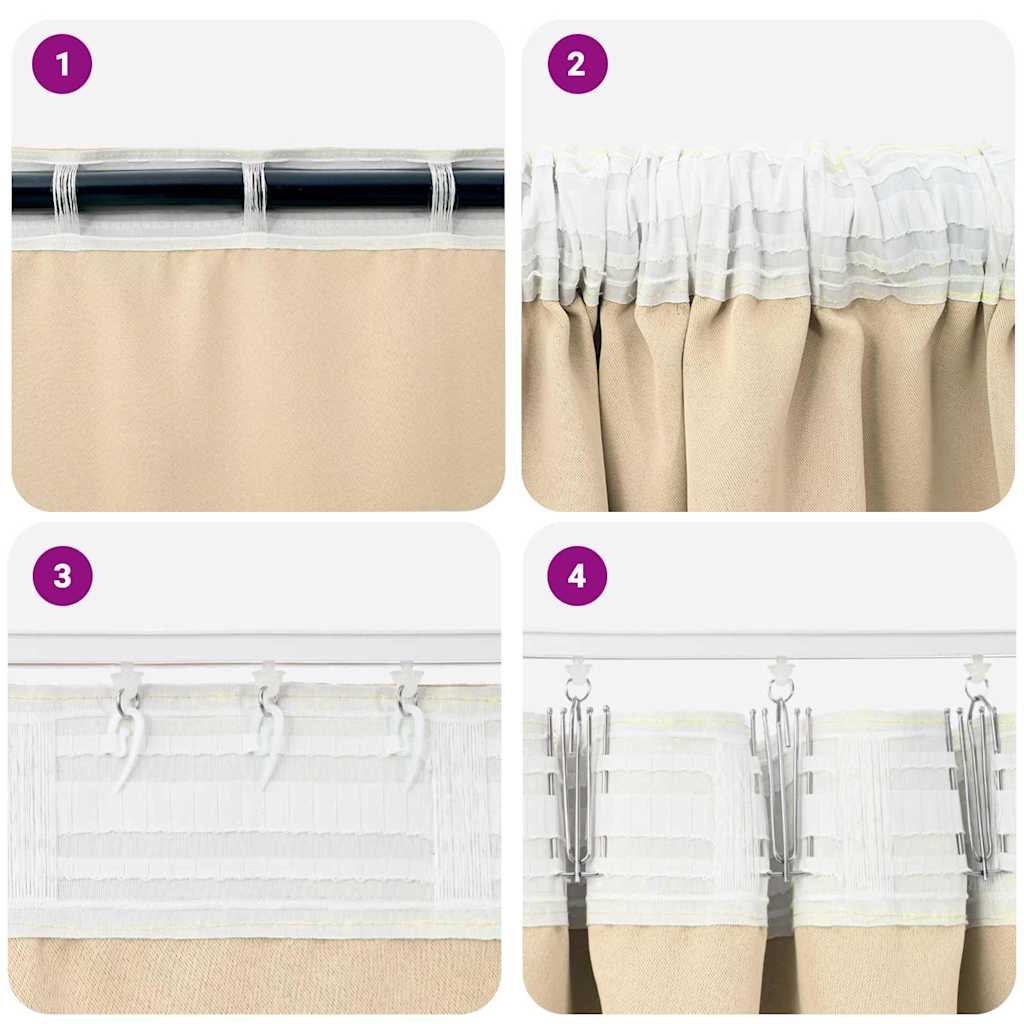 Verdunkelungs-Vorhänge mit Ringen 2 pcs Beige 140 x 140 cm